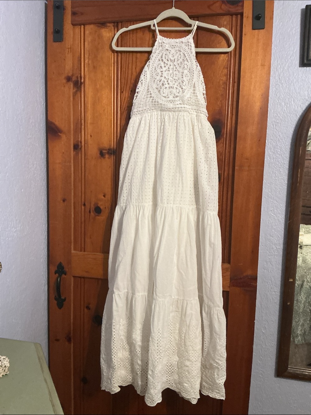 Women’s White Eyelet Maxi Dress